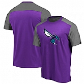Charlotte Hornets Fanatics Branded Iconic Blocked T-Shirt Purple,baseball caps,new era cap wholesale,wholesale hats